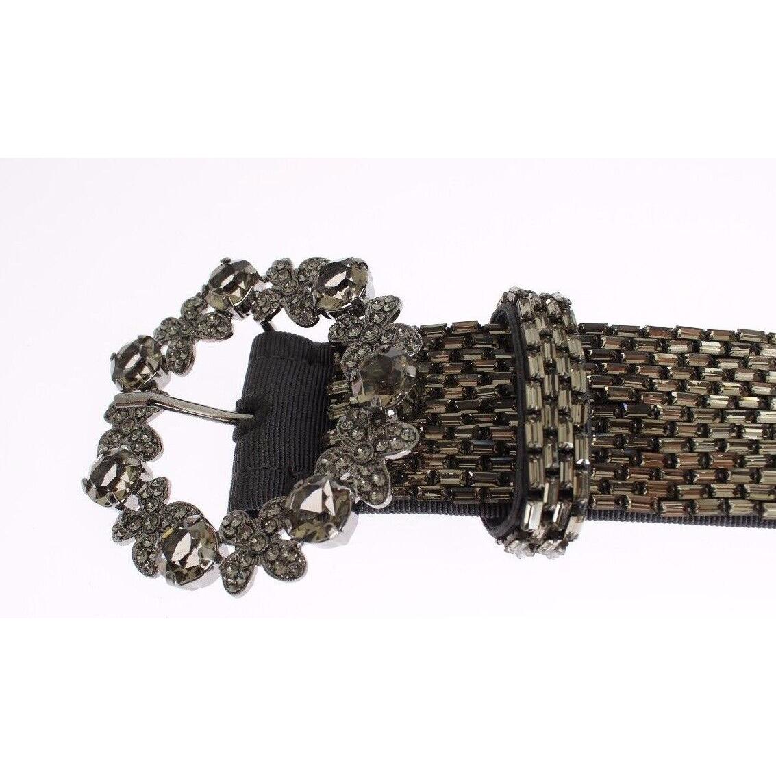 Dolce & Gabbana Swarovski Crystal Sequined Waist Belt Dolce & Gabbana White Smoke