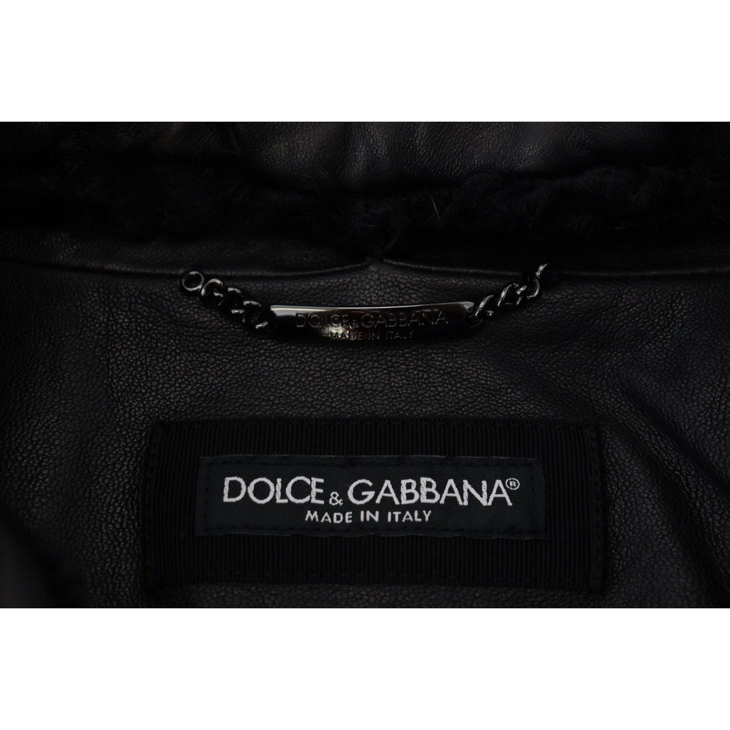 Dolce & Gabbana Black Lamb Leather Collared Men Coat Jacket JKT3596-52