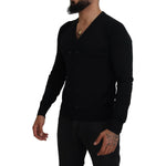 Dolce & Gabbana Black Cashmere Button Down Cardigan Sweater TSH83956-50