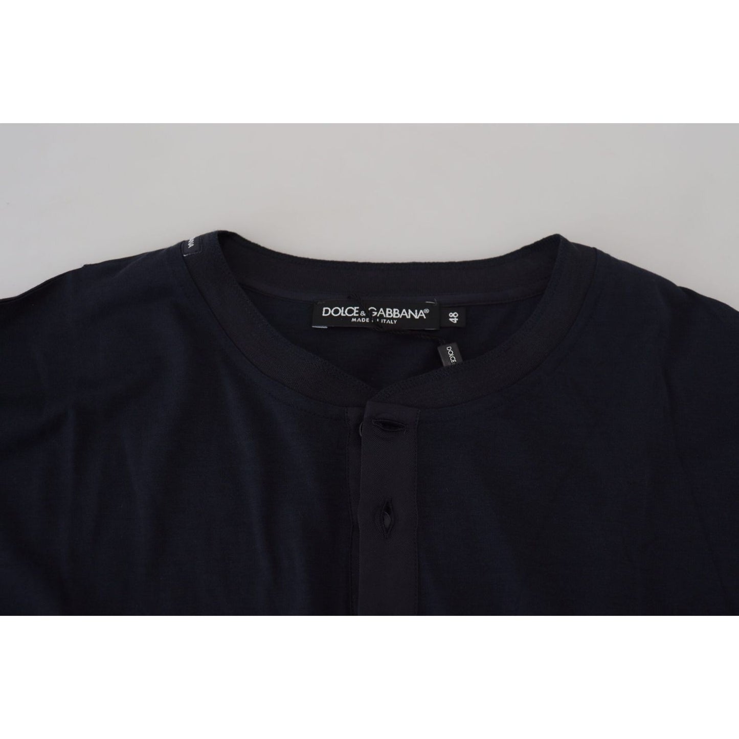 Dolce & Gabbana Elegant Cotton-Silk Blend Blue Pullover Dolce & Gabbana Black