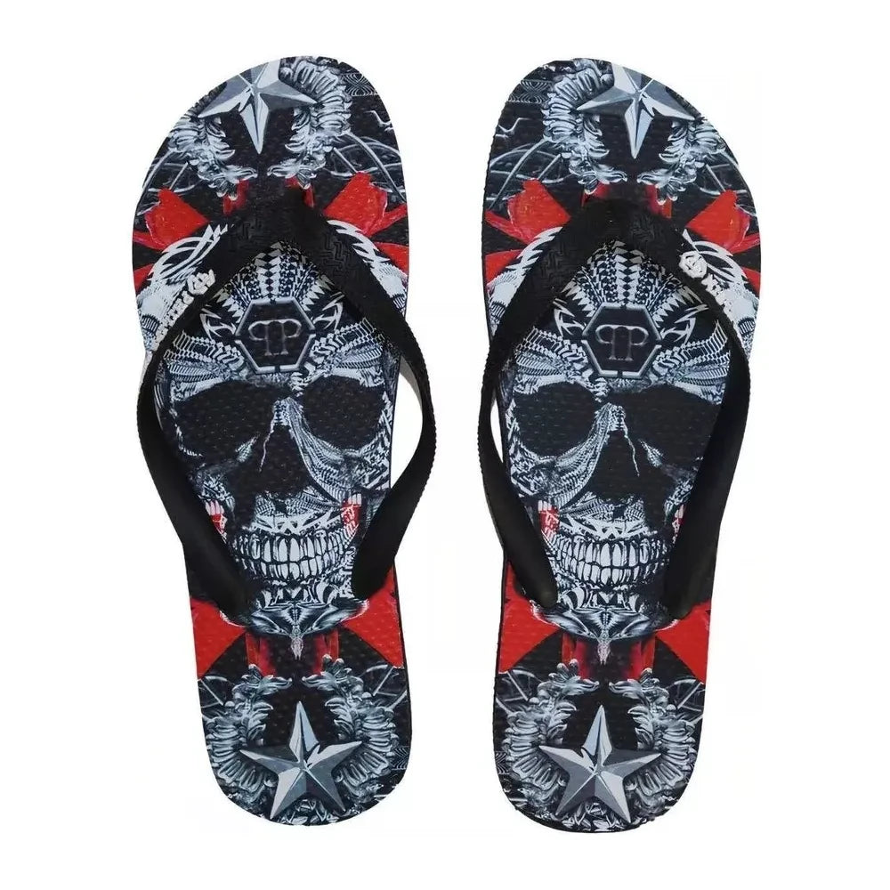Philipp Plein Multicolor Polyester Women Sandal Philipp Plein Dark Gray