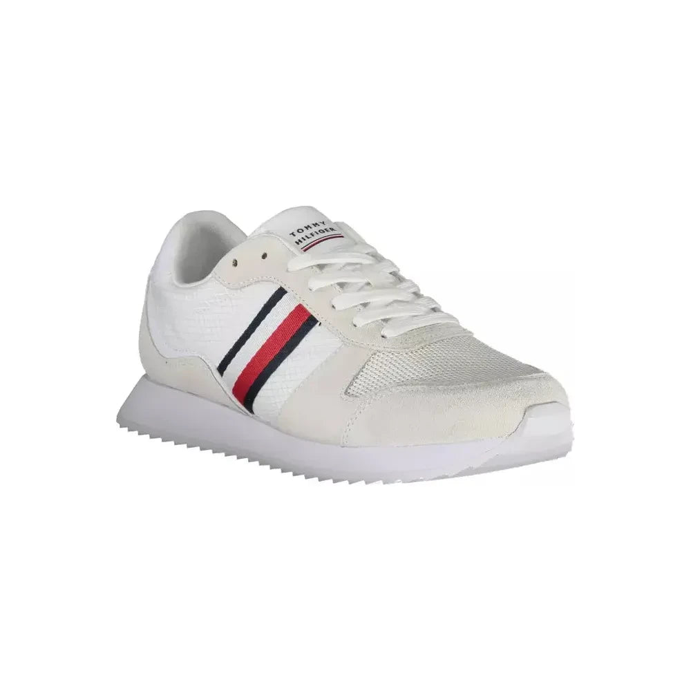 Tommy Hilfiger Eco-Conscious White Sneakers With Logo Accent Tommy Hilfiger Light Gray