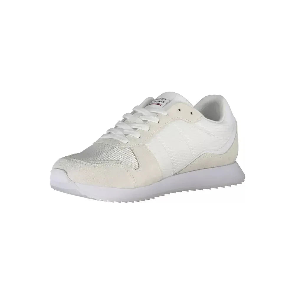 Tommy Hilfiger Eco-Conscious White Sneakers With Logo Accent Tommy Hilfiger Light Gray