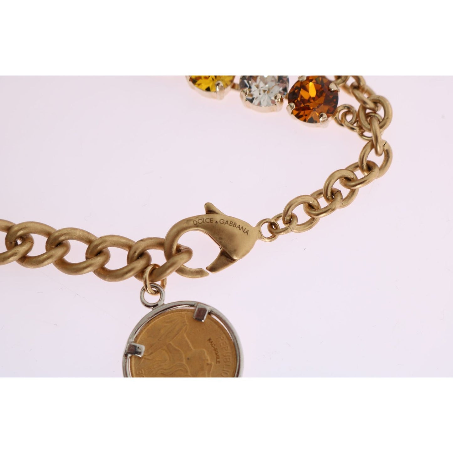 Dolce & Gabbana Elegant Gold-Plated Statement Necklace Dolce & Gabbana Lavender