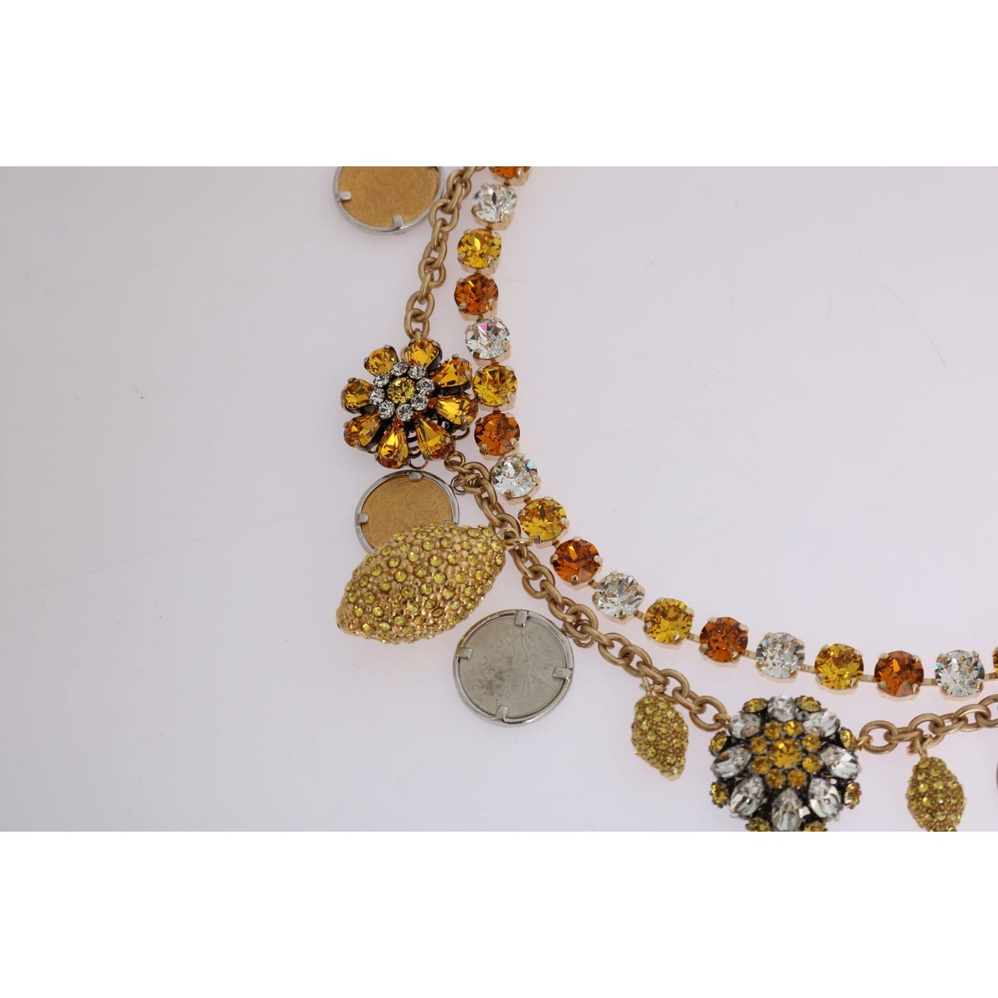 Dolce & Gabbana Elegant Gold-Plated Statement Necklace Dolce & Gabbana Light Gray