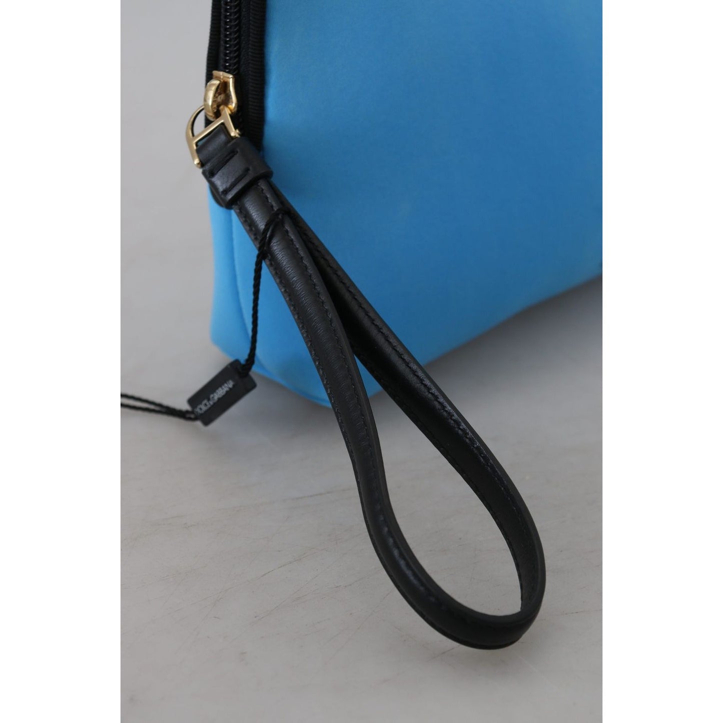 Dolce & Gabbana Elegant Blue Polyamide Pouch Bag Dolce & Gabbana Light Slate Gray