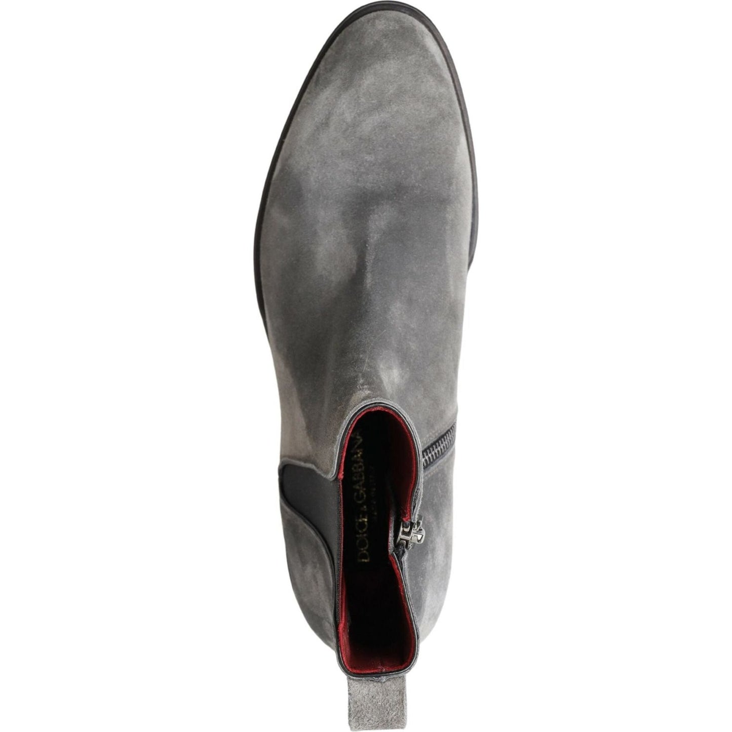 Dolce & Gabbana Elegant Gray Chelsea Leather Boots Dolce & Gabbana Dim Gray