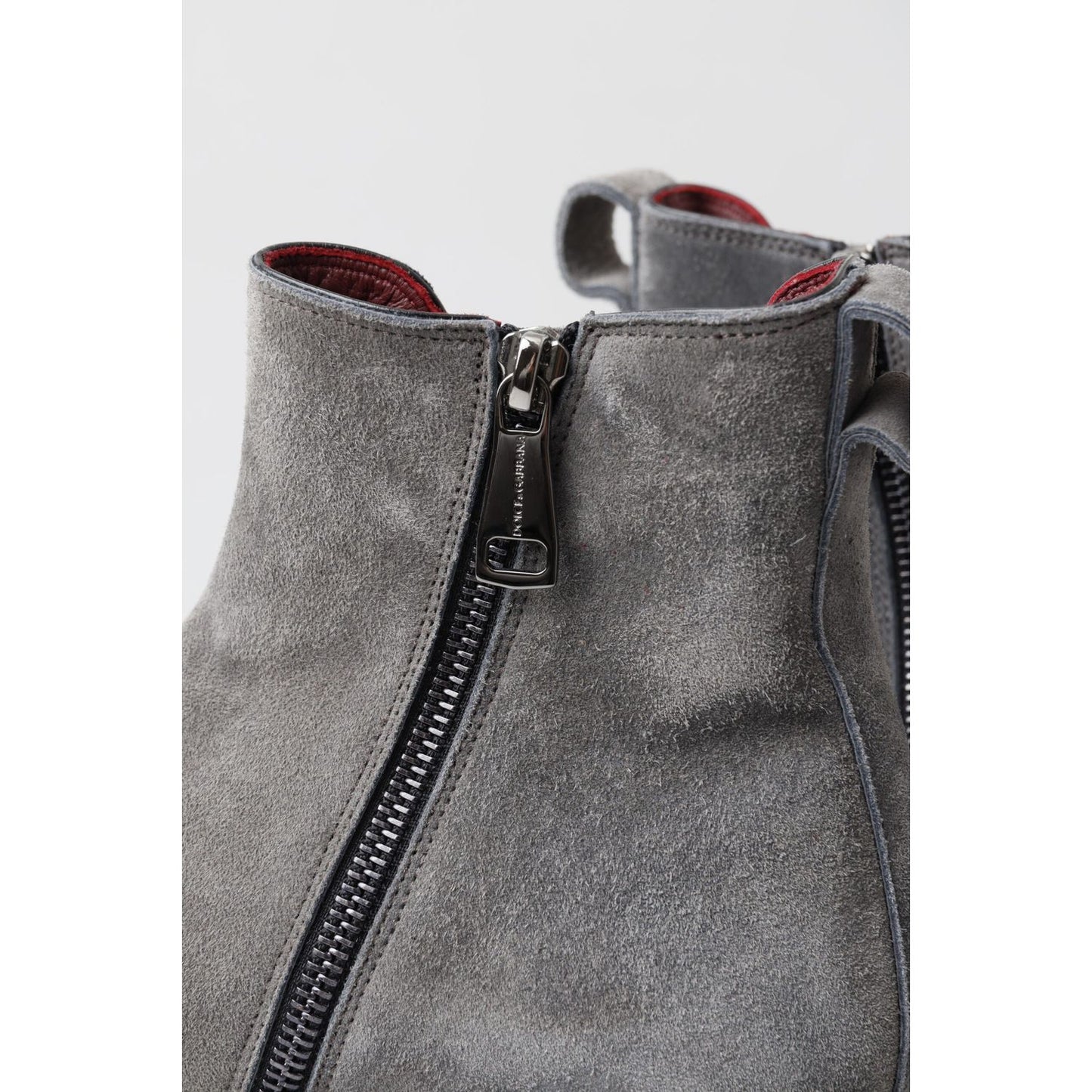 Dolce & Gabbana Elegant Gray Chelsea Leather Boots Dolce & Gabbana Dim Gray