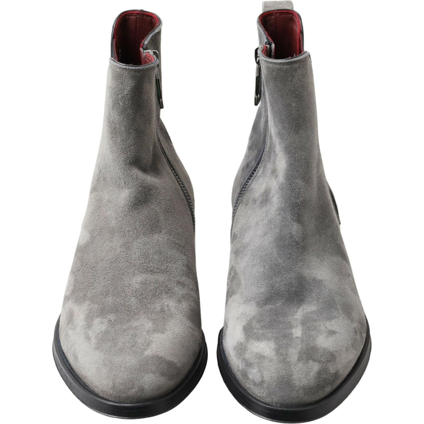 Dolce & Gabbana Elegant Gray Chelsea Leather Boots Dolce & Gabbana Slate Gray