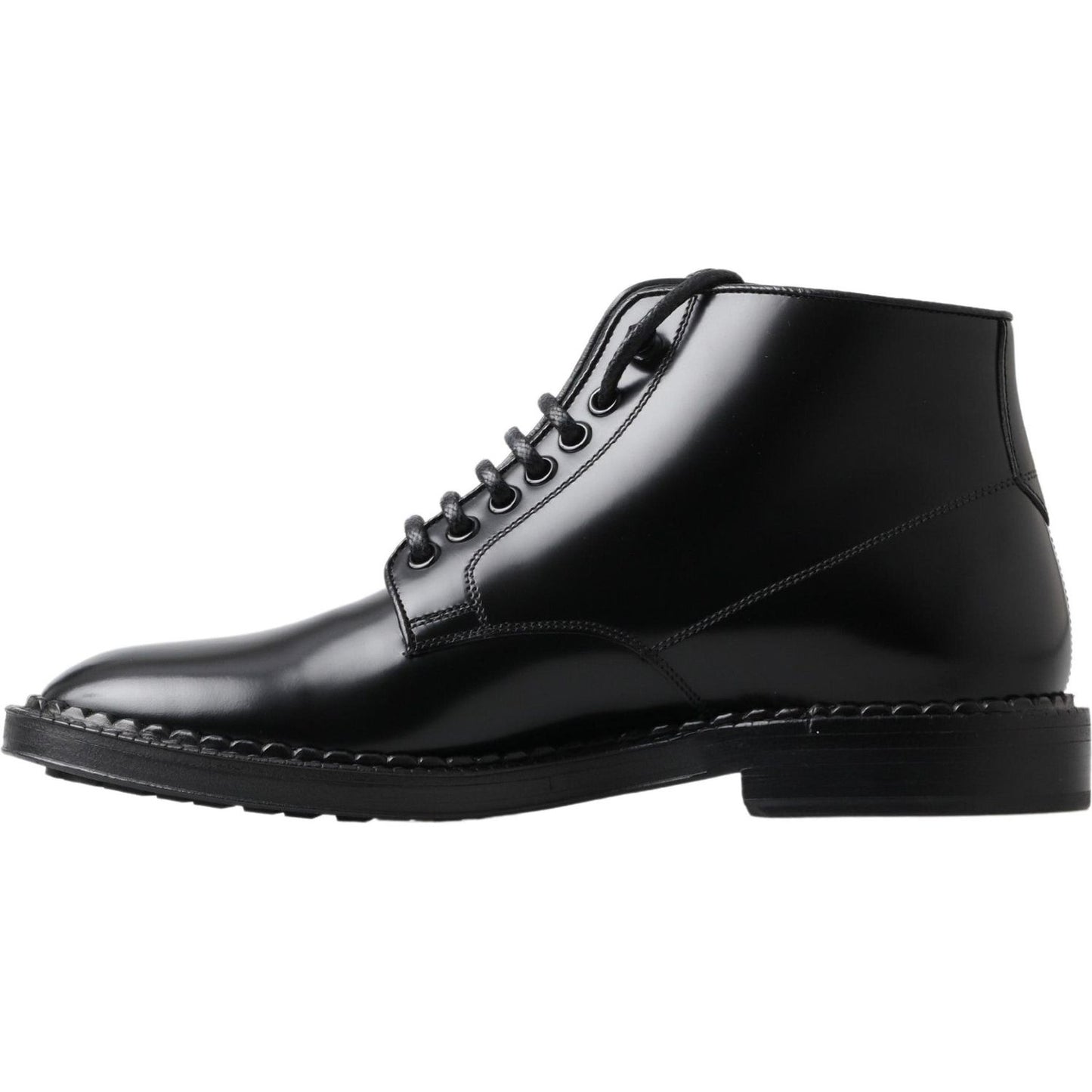 Dolce & Gabbana Elegant Black Leather Men's Boots Dolce & Gabbana Black