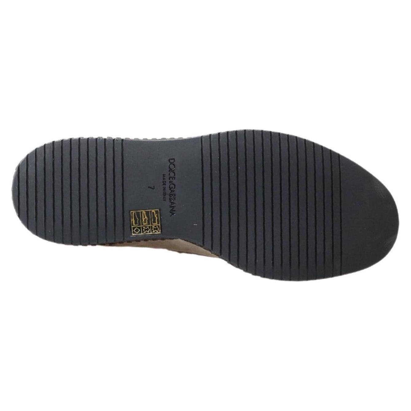 Dolce & Gabbana Elegant Ivory Leather Espadrilles Dolce & Gabbana Dark Slate Gray