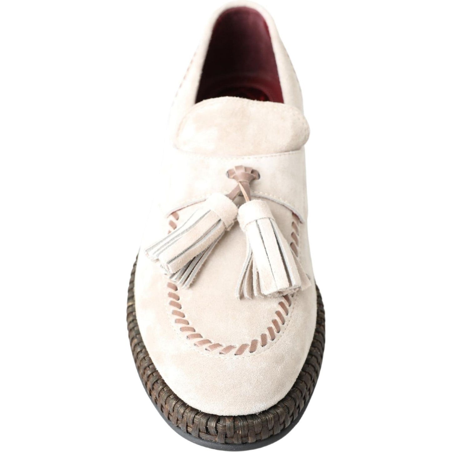 Dolce & Gabbana Elegant Ivory Leather Espadrilles Dolce & Gabbana Antique White