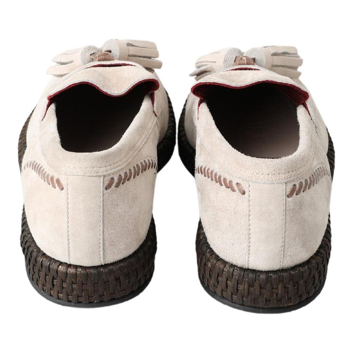 Dolce & Gabbana Elegant Ivory Leather Espadrilles Dolce & Gabbana Black