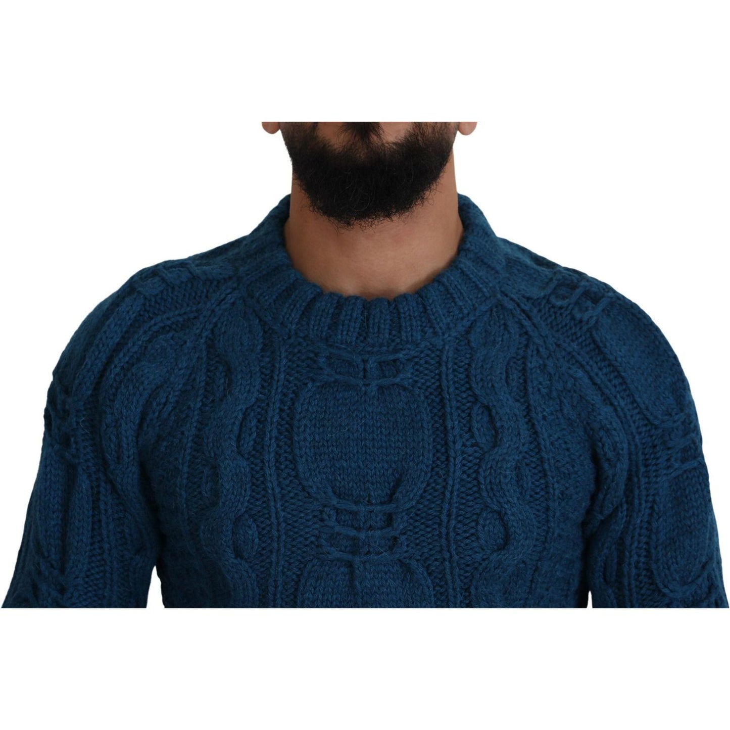 Dolce & Gabbana Elegant Blue Crewneck Sweater Dolce & Gabbana Dark Slate Gray