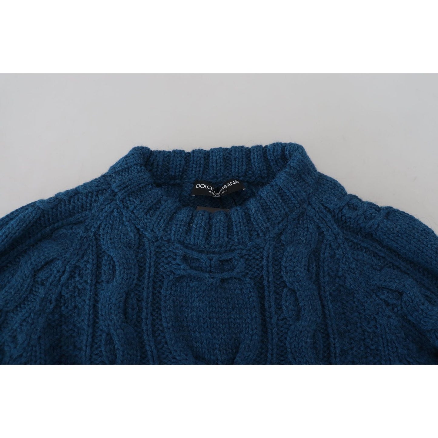 Dolce & Gabbana Elegant Blue Crewneck Sweater Dolce & Gabbana Midnight Blue