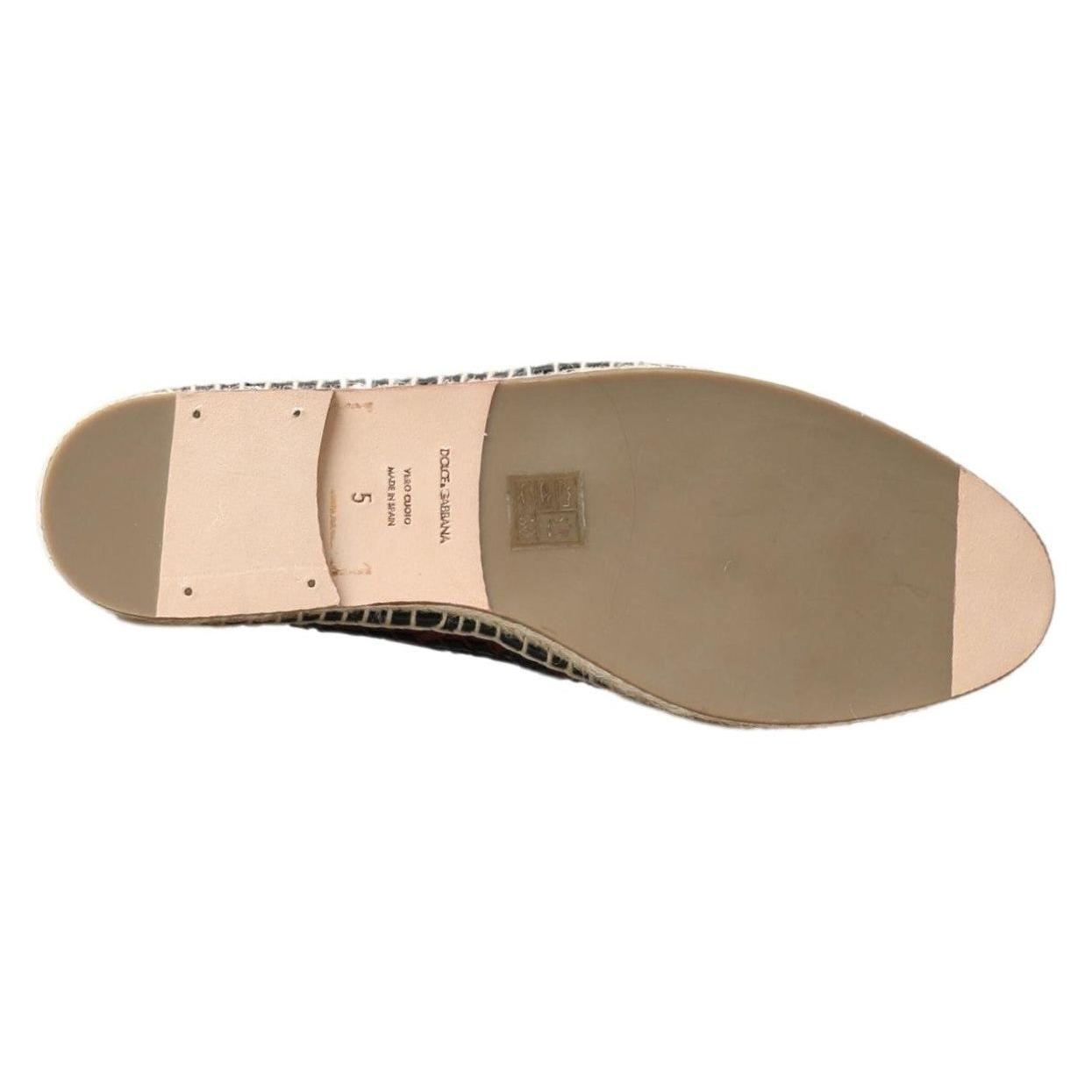 Dolce & Gabbana Elegant Woven Leather Espadrilles Dolce & Gabbana Dim Gray