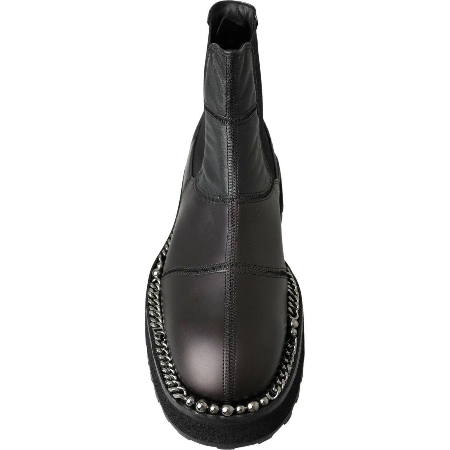 Dolce & Gabbana Elegant Black Ankle Stretch Slip On Boots Dolce & Gabbana Dark Slate Gray