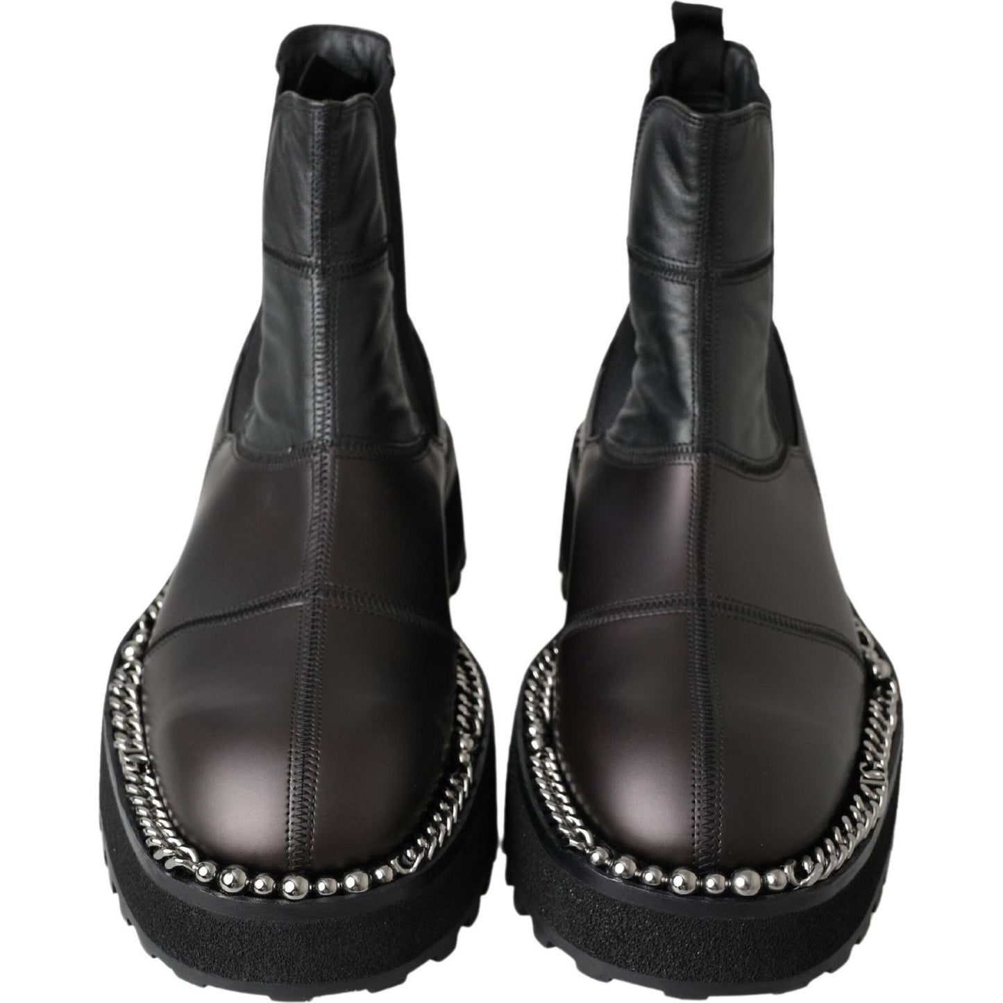 Dolce & Gabbana Elegant Black Ankle Stretch Slip On Boots Dolce & Gabbana Dark Slate Gray