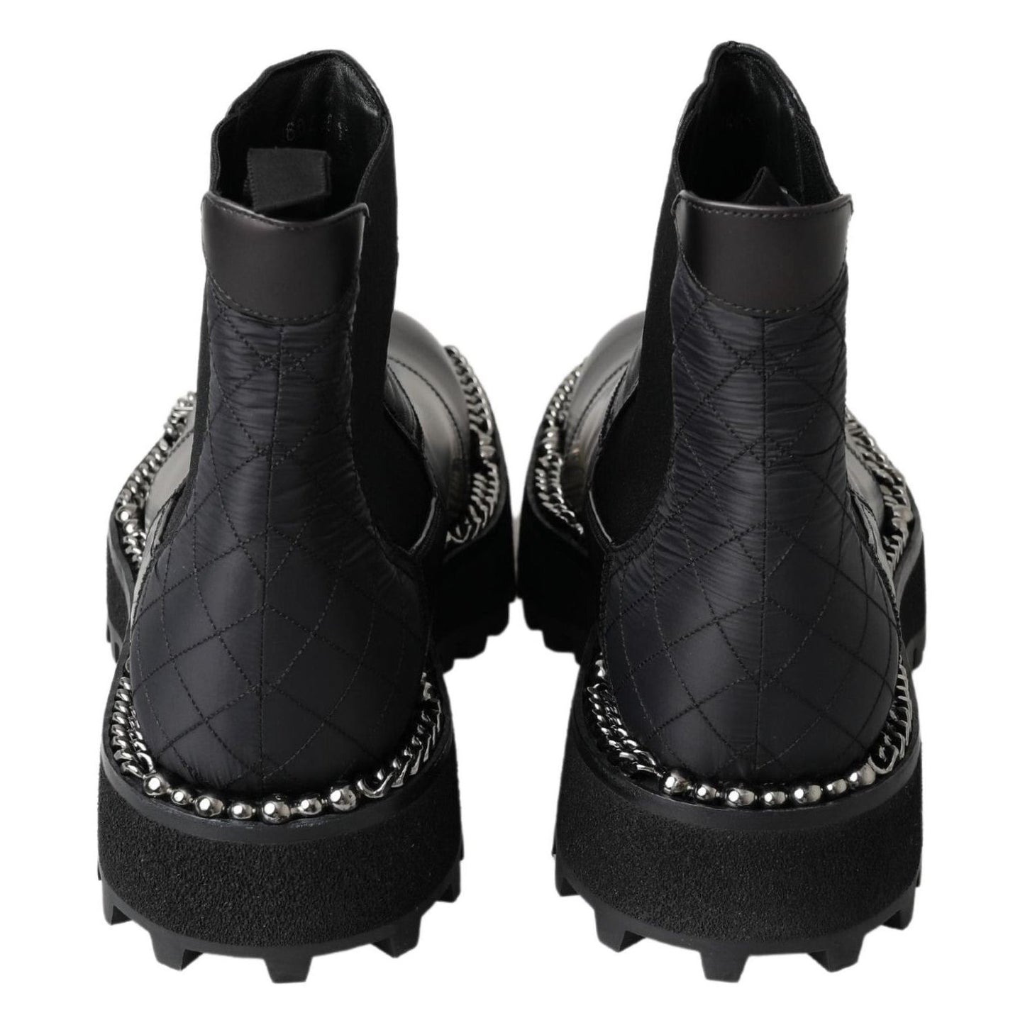 Dolce & Gabbana Elegant Black Ankle Stretch Slip On Boots Dolce & Gabbana Black