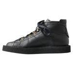 Dolce & Gabbana Black Leather Slip on Stretch Boots MV5037-40