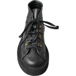 Dolce & Gabbana Black Leather Slip on Stretch Boots MV5037-40