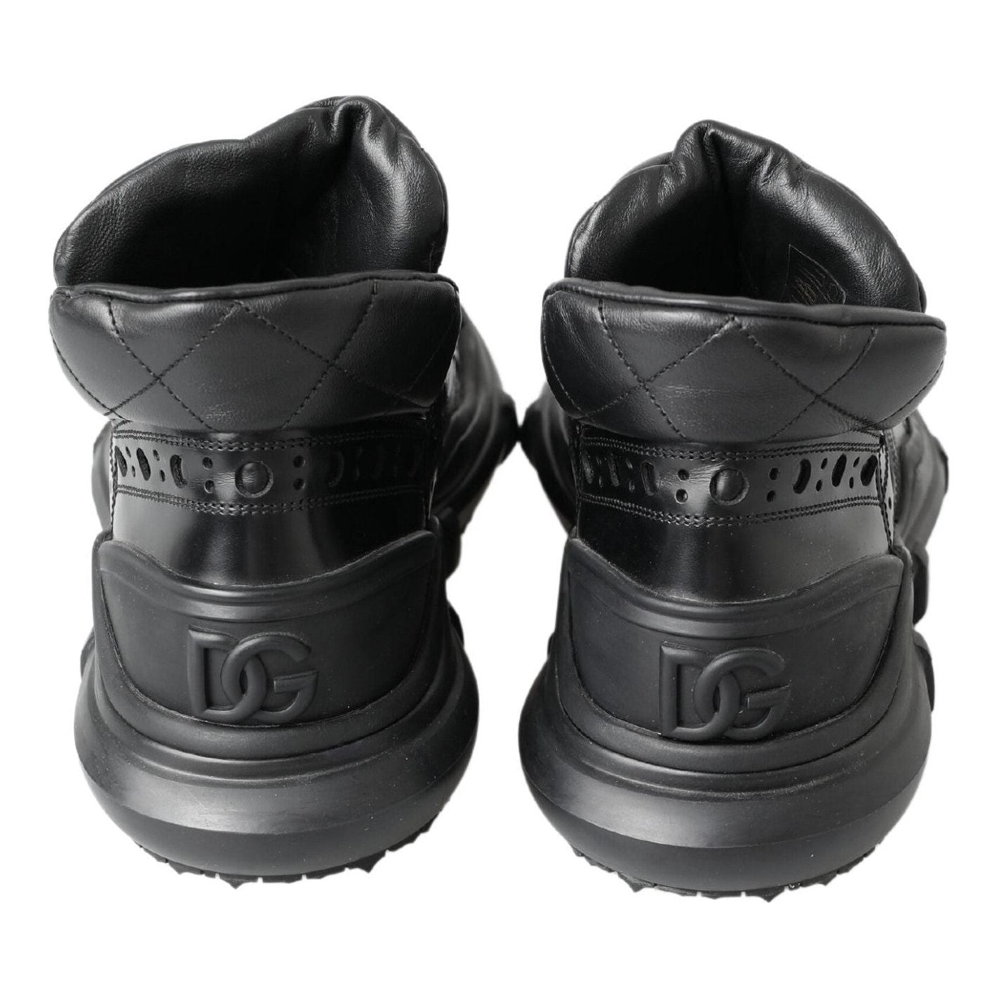 Dolce & Gabbana Elegant Black Leather Ankle Boots Dolce & Gabbana Dark Slate Gray