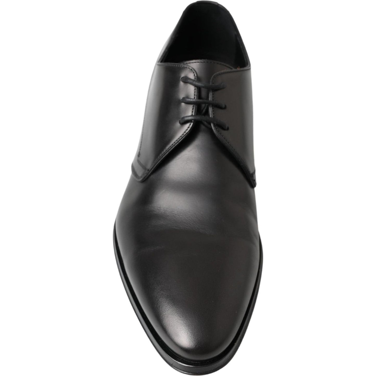 Dolce & Gabbana Classic Black Leather Derby Shoes Dolce & Gabbana Dark Slate Gray