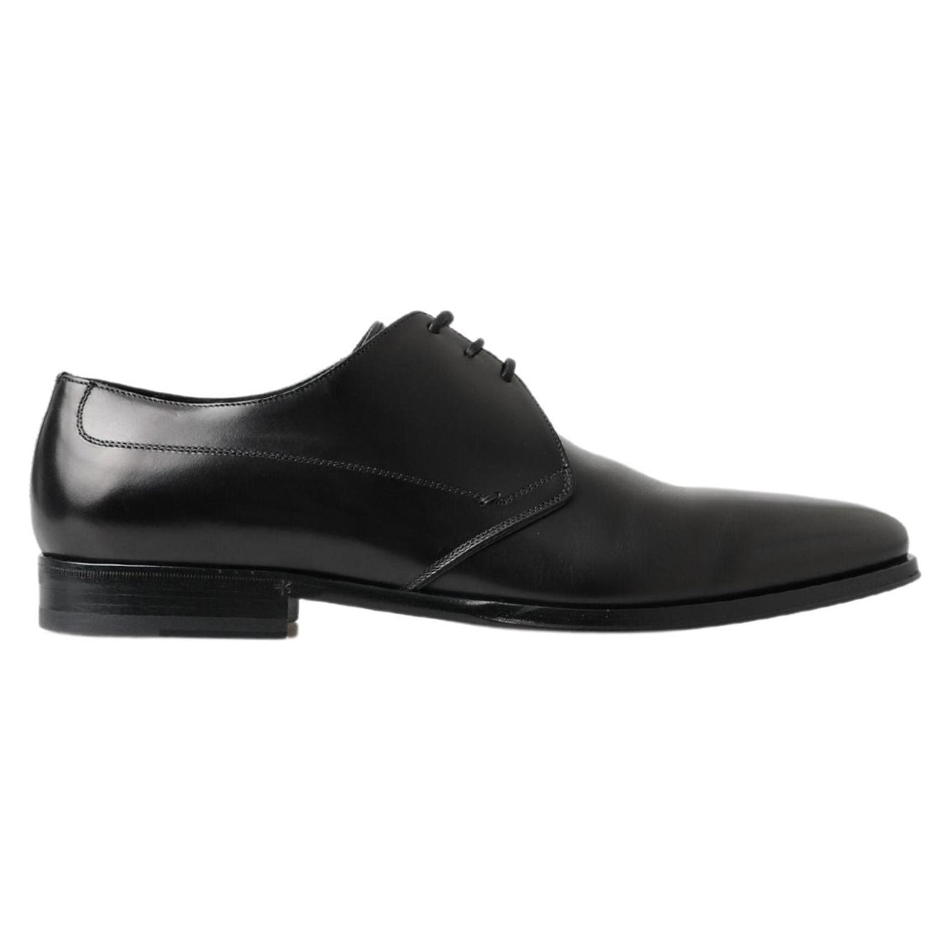 Dolce & Gabbana Classic Black Leather Derby Shoes Dolce & Gabbana Dark Slate Gray