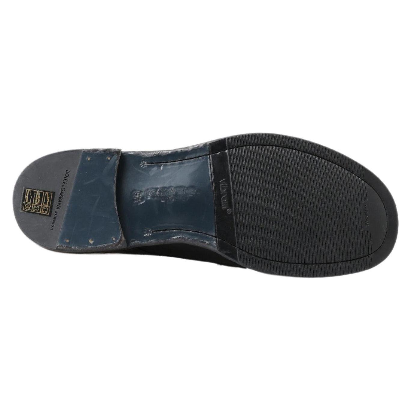 Dolce & Gabbana Equisite Black Lace-Up Leather Boots Dolce & Gabbana Dark Slate Gray