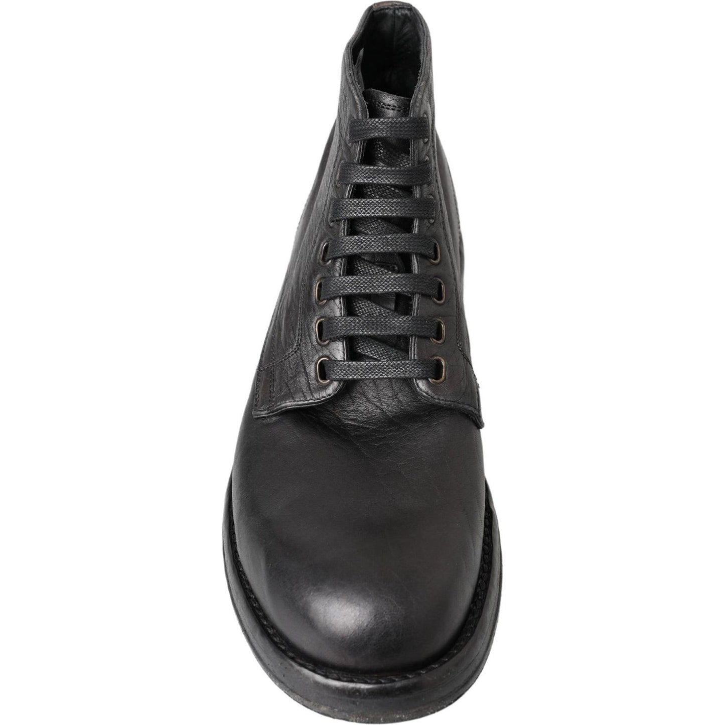 Dolce & Gabbana Equisite Black Lace-Up Leather Boots Dolce & Gabbana Dark Slate Gray