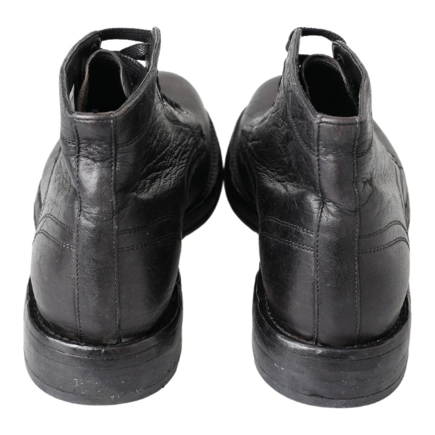 Dolce & Gabbana Equisite Black Lace-Up Leather Boots Dolce & Gabbana Dark Slate Gray