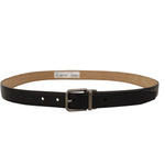 Dolce & Gabbana Black Calf Leather Logo Engraved Metal Buckle Belt BEL8595 -90