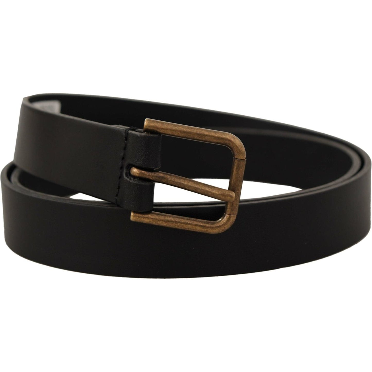 Dolce & Gabbana Elegant Black Leather Belt with Metal Buckle Dolce & Gabbana Black