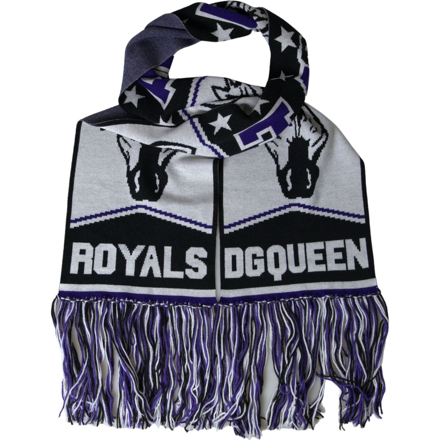 Dolce & Gabbana Elegant Multicolor Wool Blend Scarf Dolce & Gabbana Gray