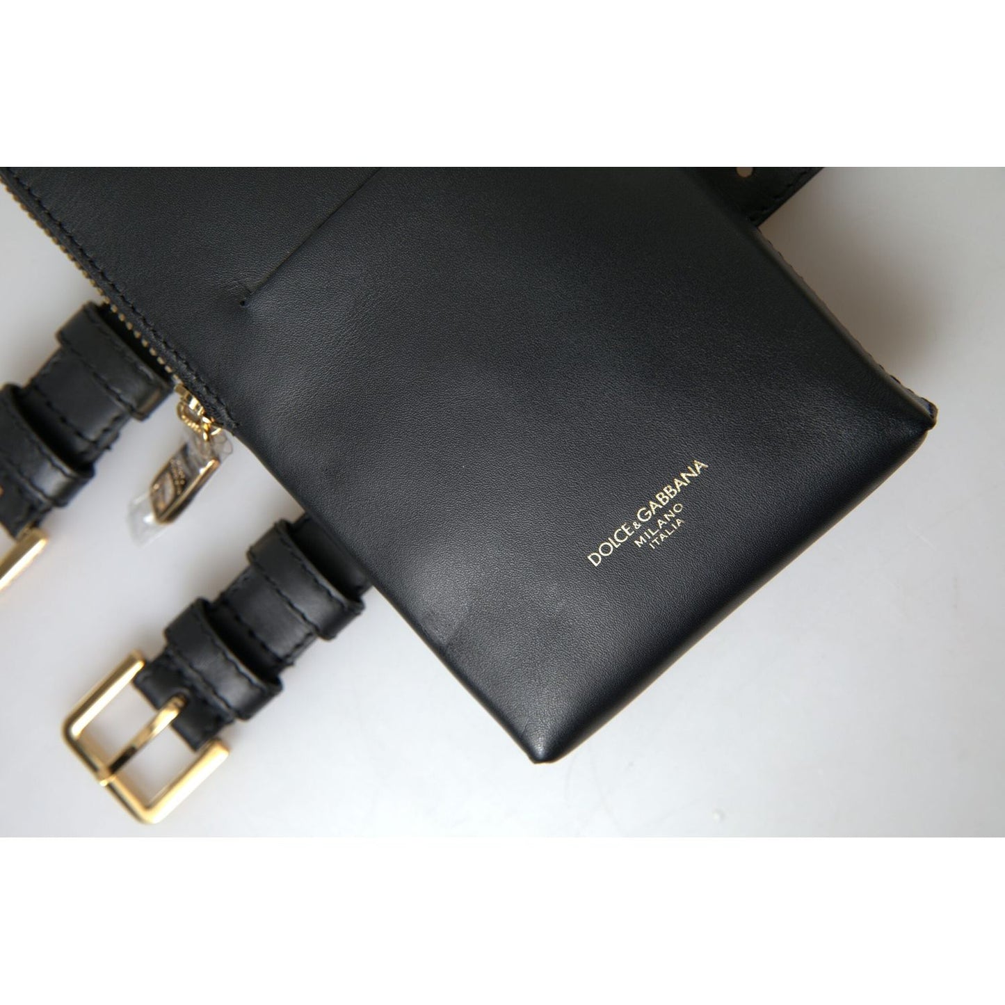 Dolce & Gabbana Elegant Leather Wristlet Clutch Dolce & Gabbana Light Gray