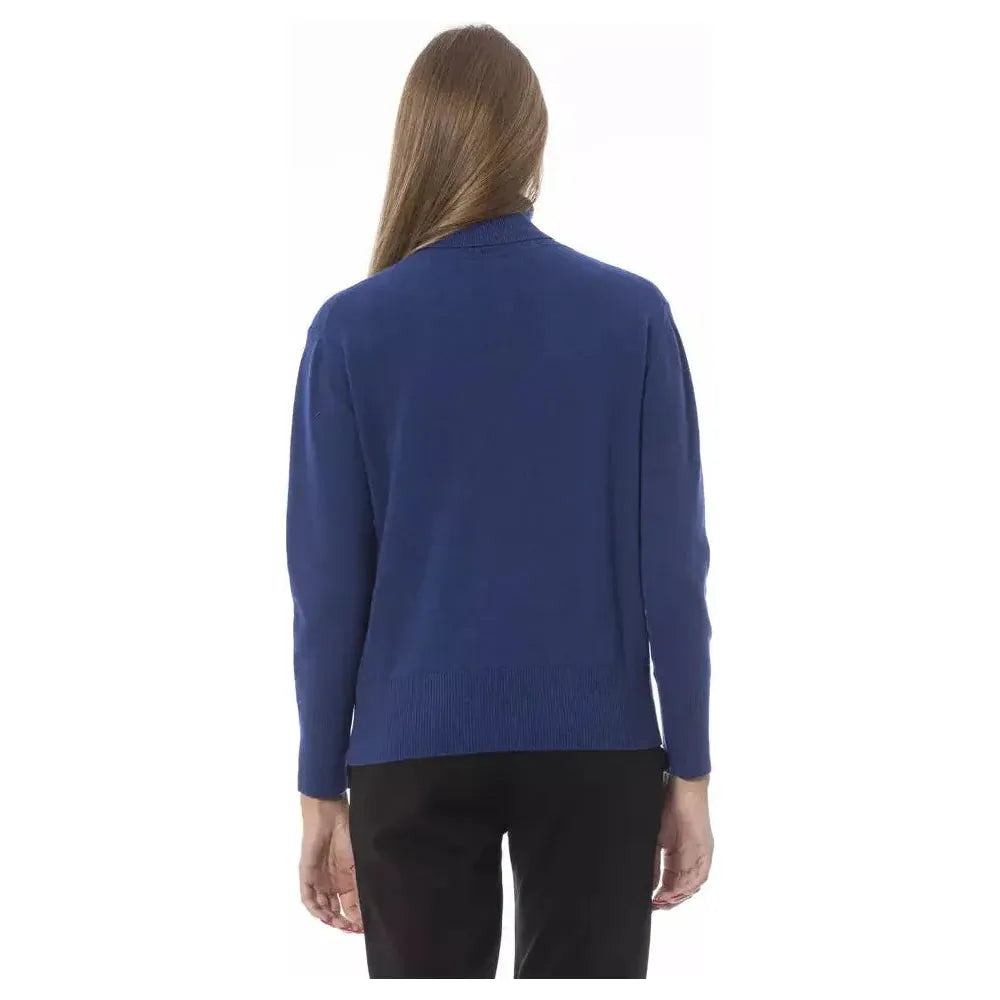 Baldinini Trend Blue Wool Women Sweater Baldinini Trend Dark Slate Gray
