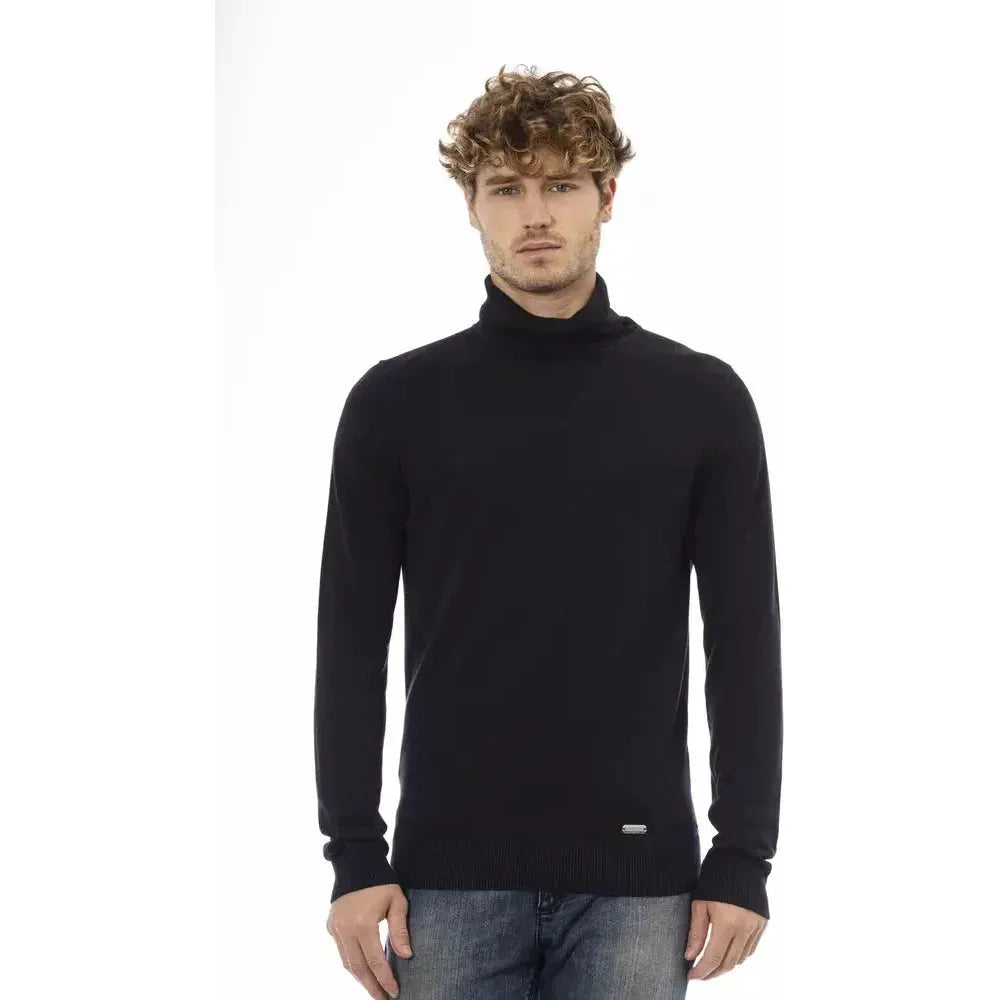 Baldinini Trend Blue Modal Men Sweater Baldinini Trend Light Gray