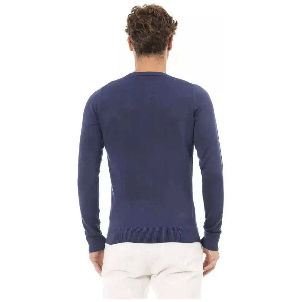 Baldinini Trend Blue Modal Men Sweater Baldinini Trend Dark Slate Gray