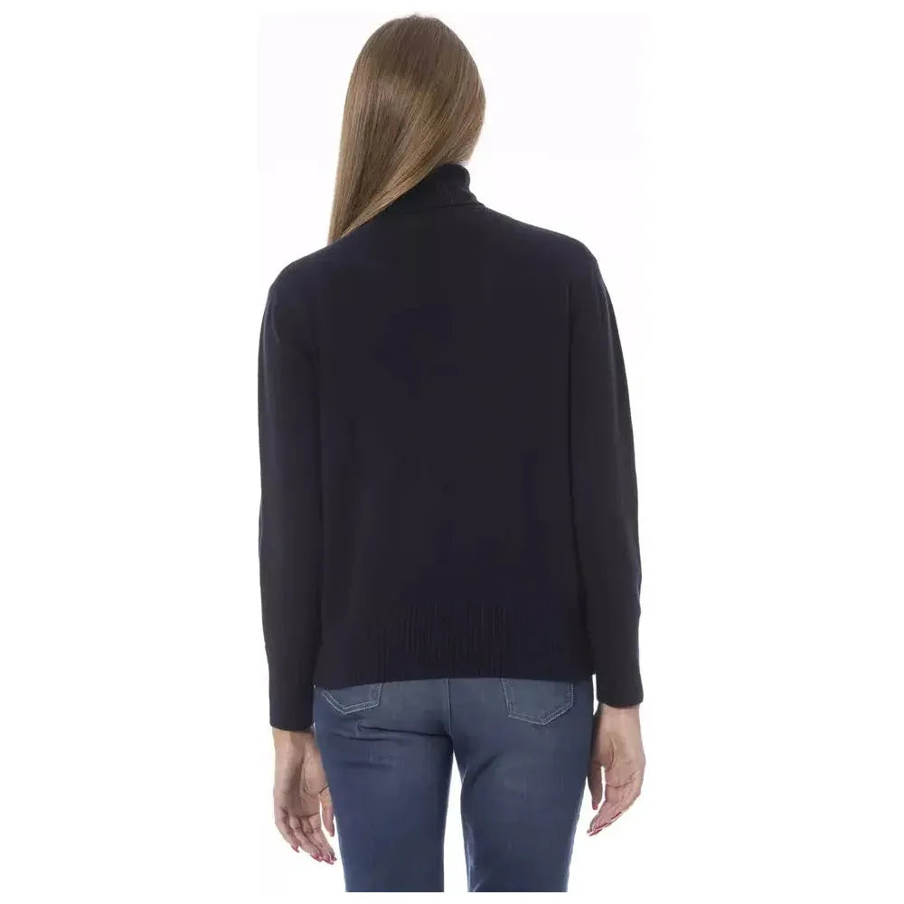 Baldinini Trend Blue Wool Women Sweater Baldinini Trend Dark Slate Gray