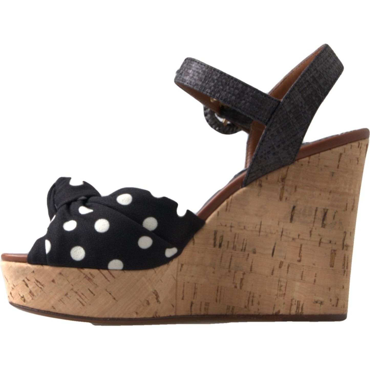 Dolce & Gabbana Chic Polka-Dotted Ankle Strap Wedges Dolce & Gabbana Dim Gray