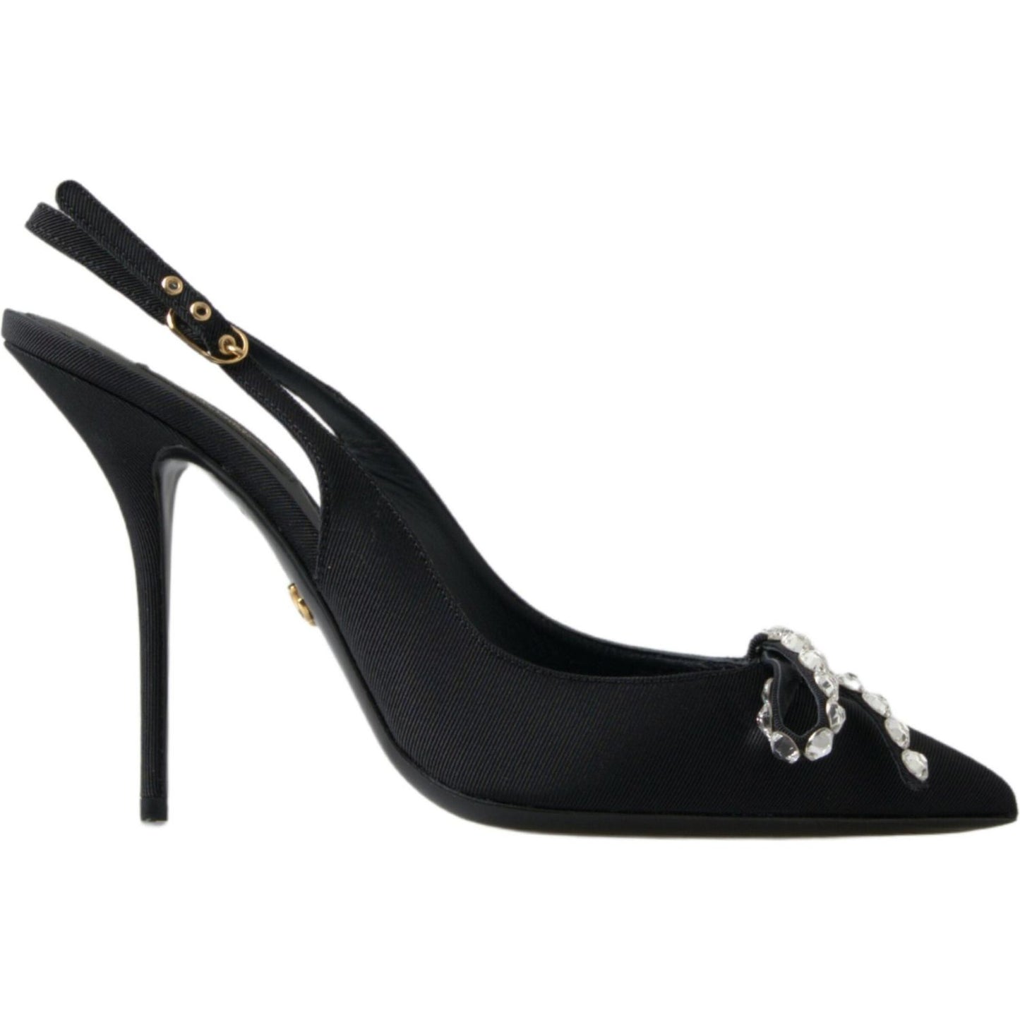 Dolce & Gabbana Embellished Black Slingback Heels Pumps Dolce & Gabbana Black