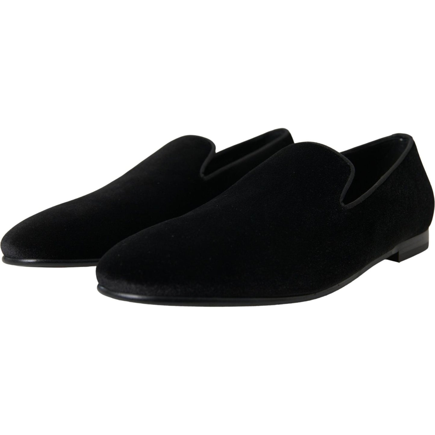 Dolce & Gabbana Elegant Velvet Black Loafers for Men