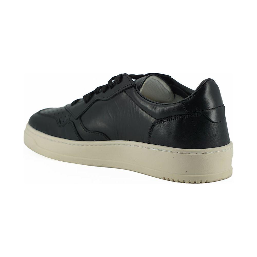 Saxone of Scotland Elegant Black Leather Sneakers - Unisex Style Saxone of Scotland Gray