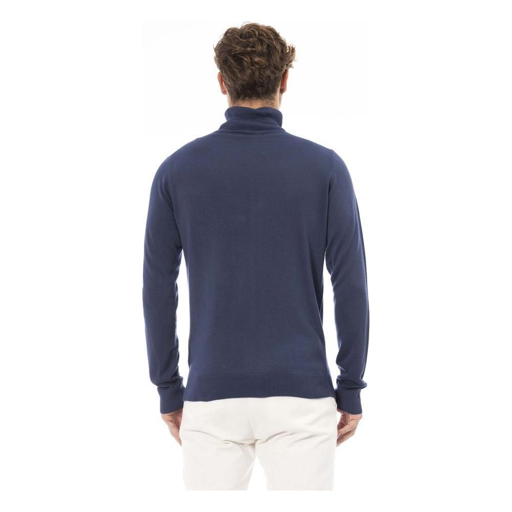 Baldinini Trend Blue Modal Men Sweater Baldinini Trend Dark Slate Gray
