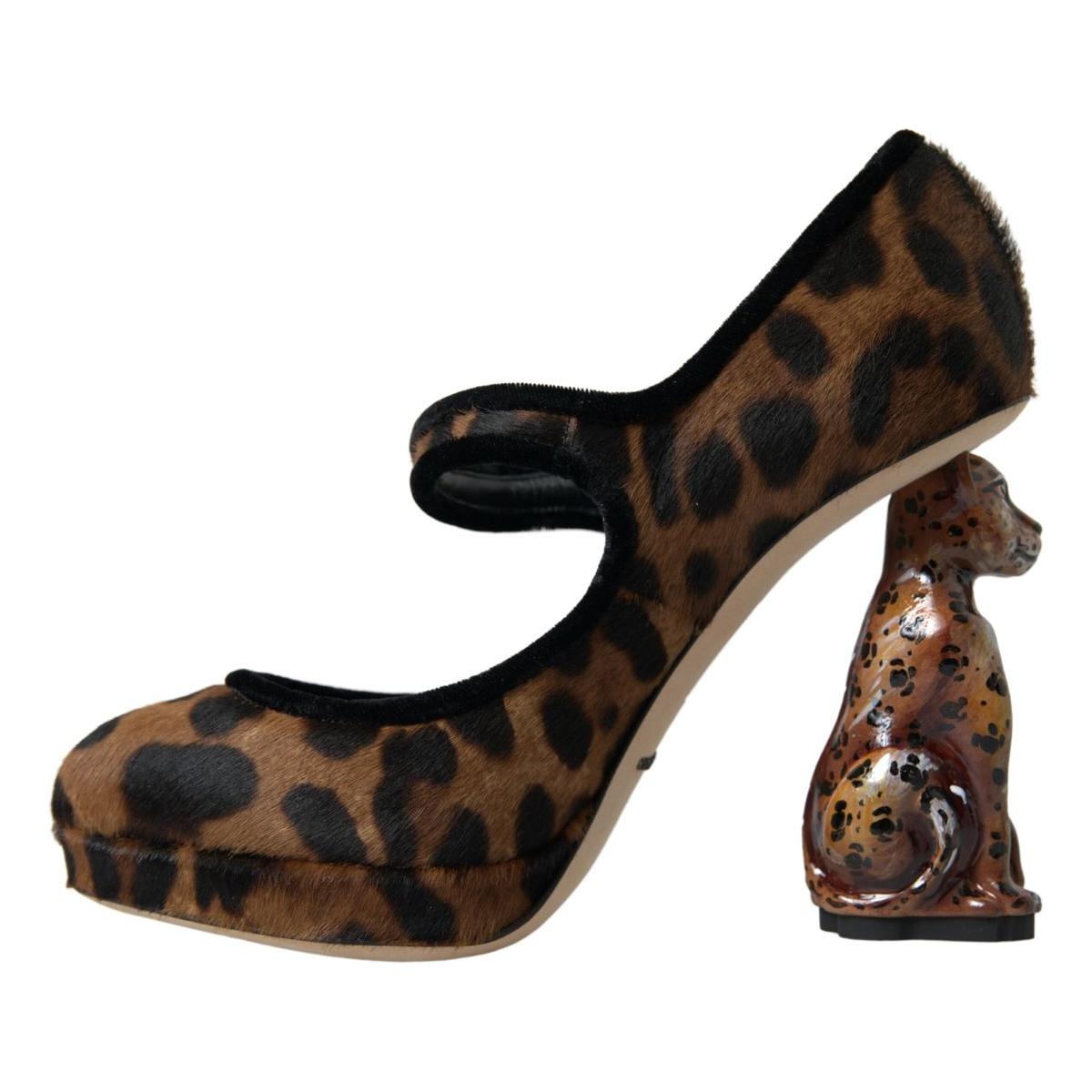 Dolce & Gabbana Elegant Leopard Heel Pumps for Chic Sophistication Dolce & Gabbana Black