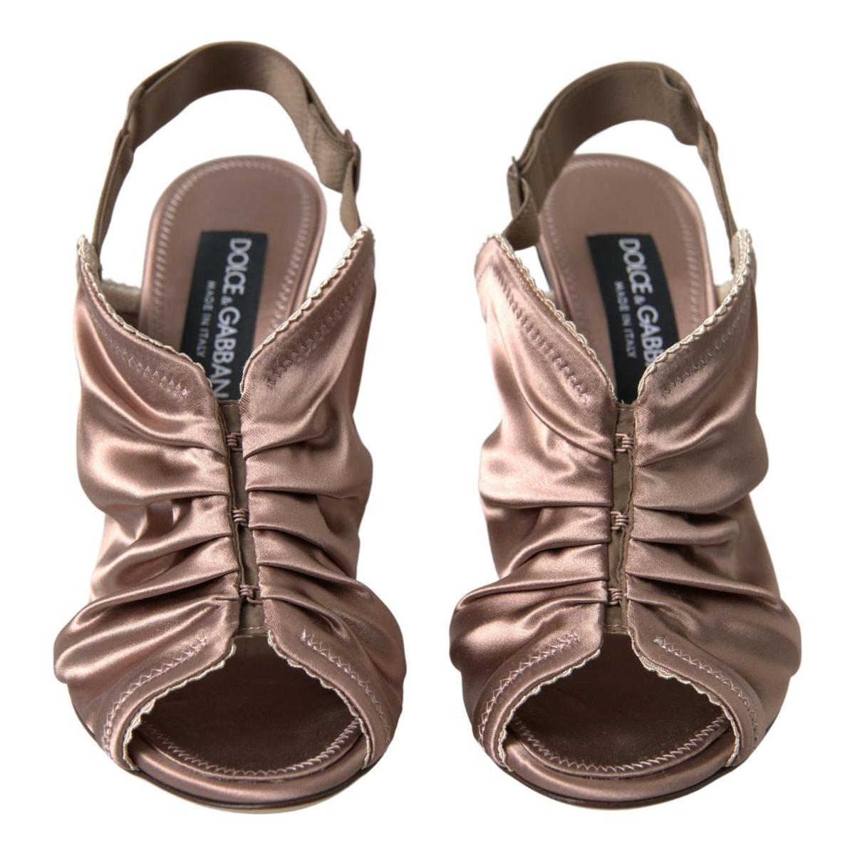 Dolce & Gabbana Elegant Slingback Stiletto Heels in Light Brown Dolce & Gabbana Dim Gray