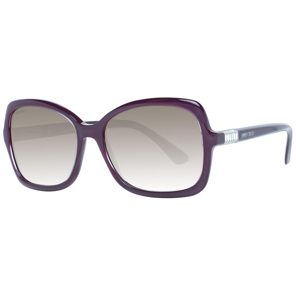Burgundy rectangle women sunglasses with gradient green lenses, 100% UVA & UVB protection. Full-rim plastic frame, size 56-17-140.