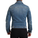 Dolce & Gabbana Blue Washed Cotton Stretch Denim Men Jacket TSH84178-50