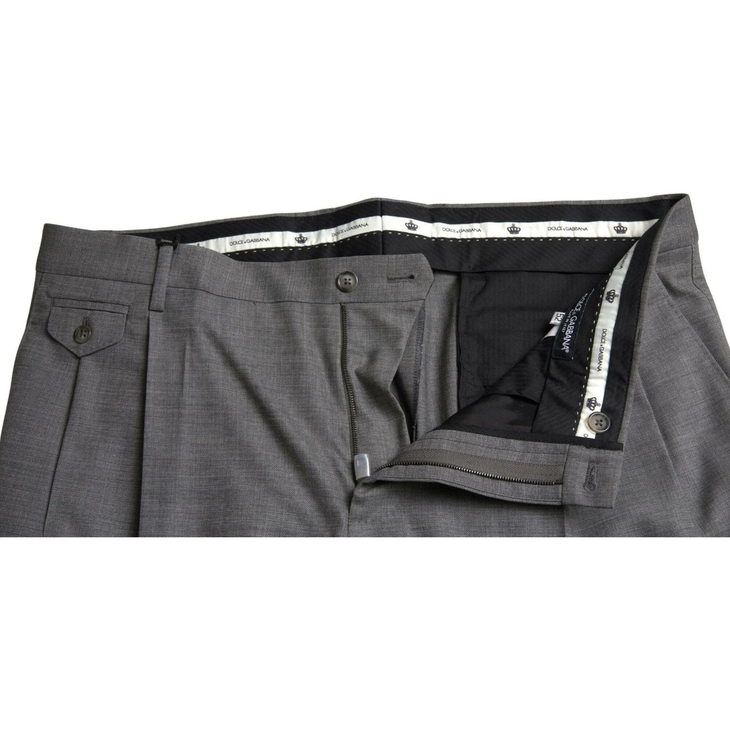 Dolce & Gabbana Elegant Skinny Wool Dress Pants in Grey Dolce & Gabbana Dark Slate Gray