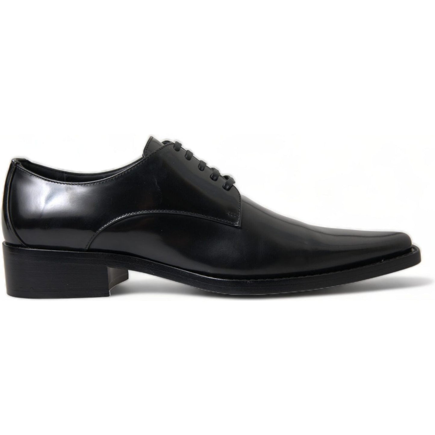 Dolce & Gabbana Elegant Black Leather Formal Flats Dolce & Gabbana Dark Slate Gray